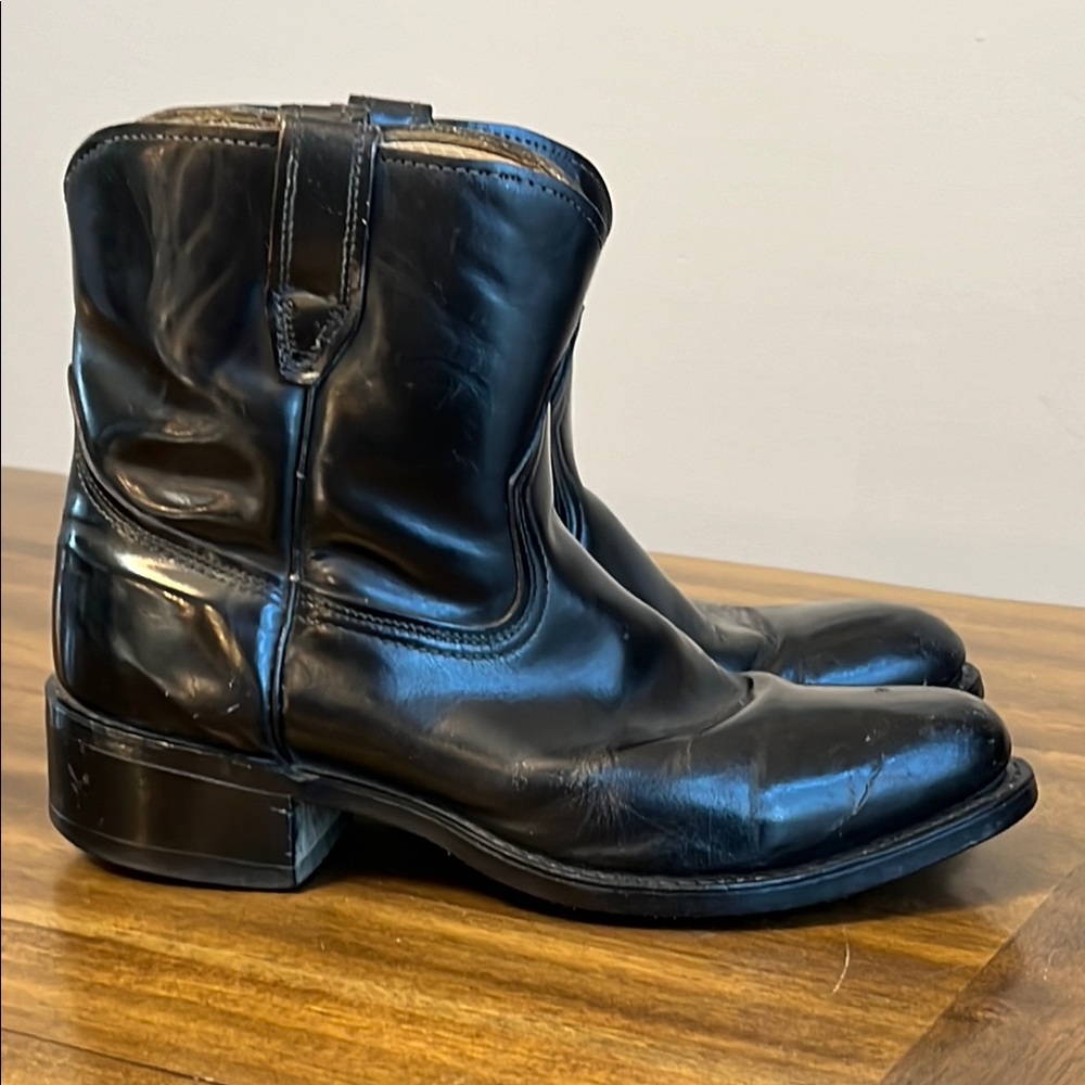 Acme Men's Black Leather Ankle Boots Size 7